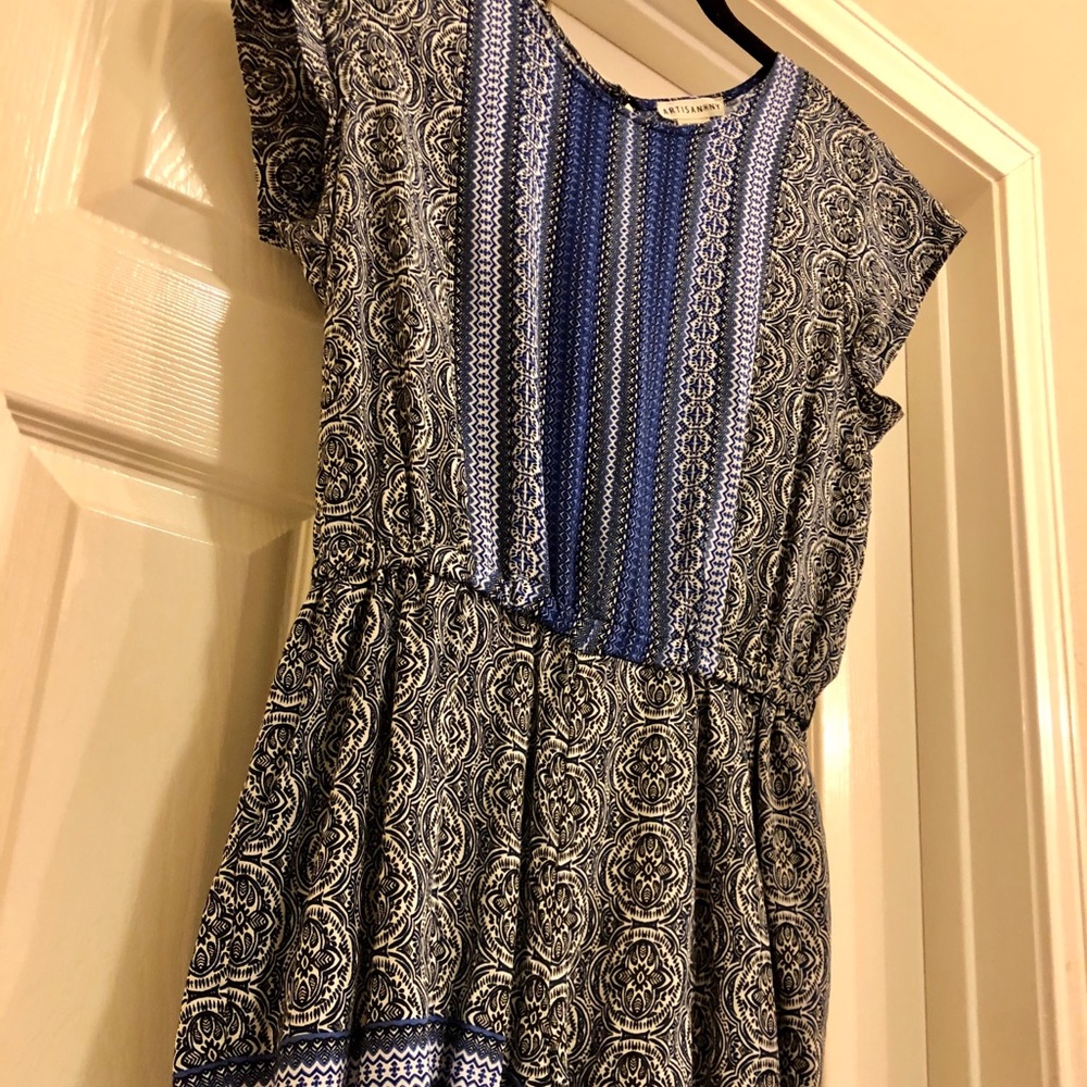 Cute blue, white, and black romper